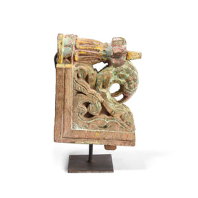 Painted Indian Corbel From Maharashtra - 19th Century