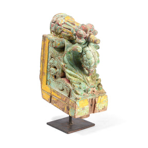 Painted Indian Corbel From Maharashtra - 19th Century