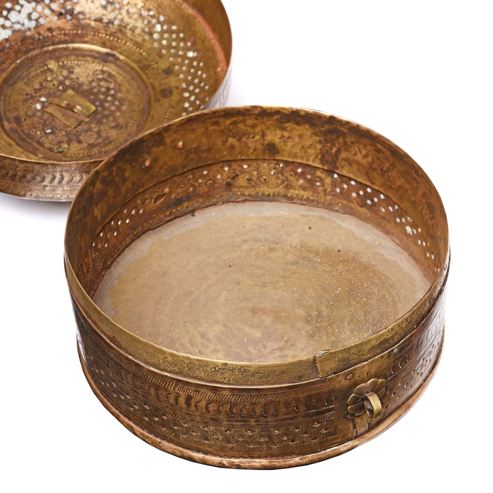 Indian Brass Paan Box From Rajasthan - Early 20thC