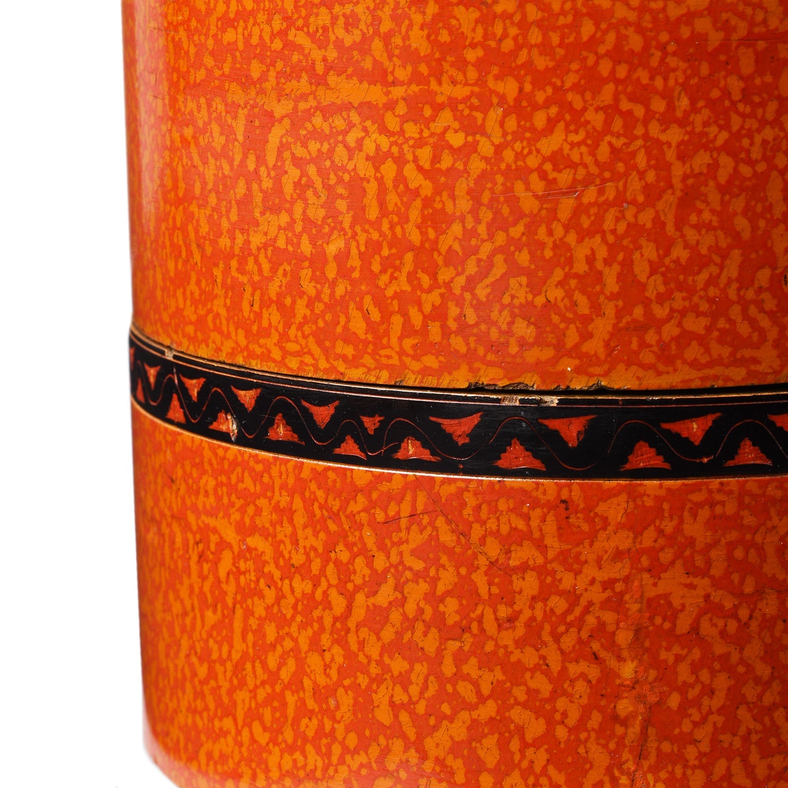 Old Spotted Lacquer Pot From Rajasthan - Late 19th Century