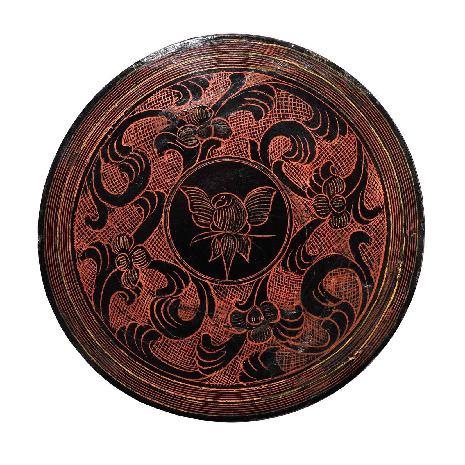 Burmese Black Lacquered Betel Box - Ca 1920