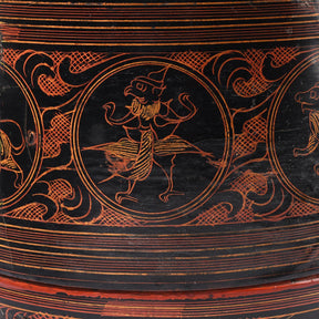 Burmese Black Lacquered Betel Box - Ca 1920