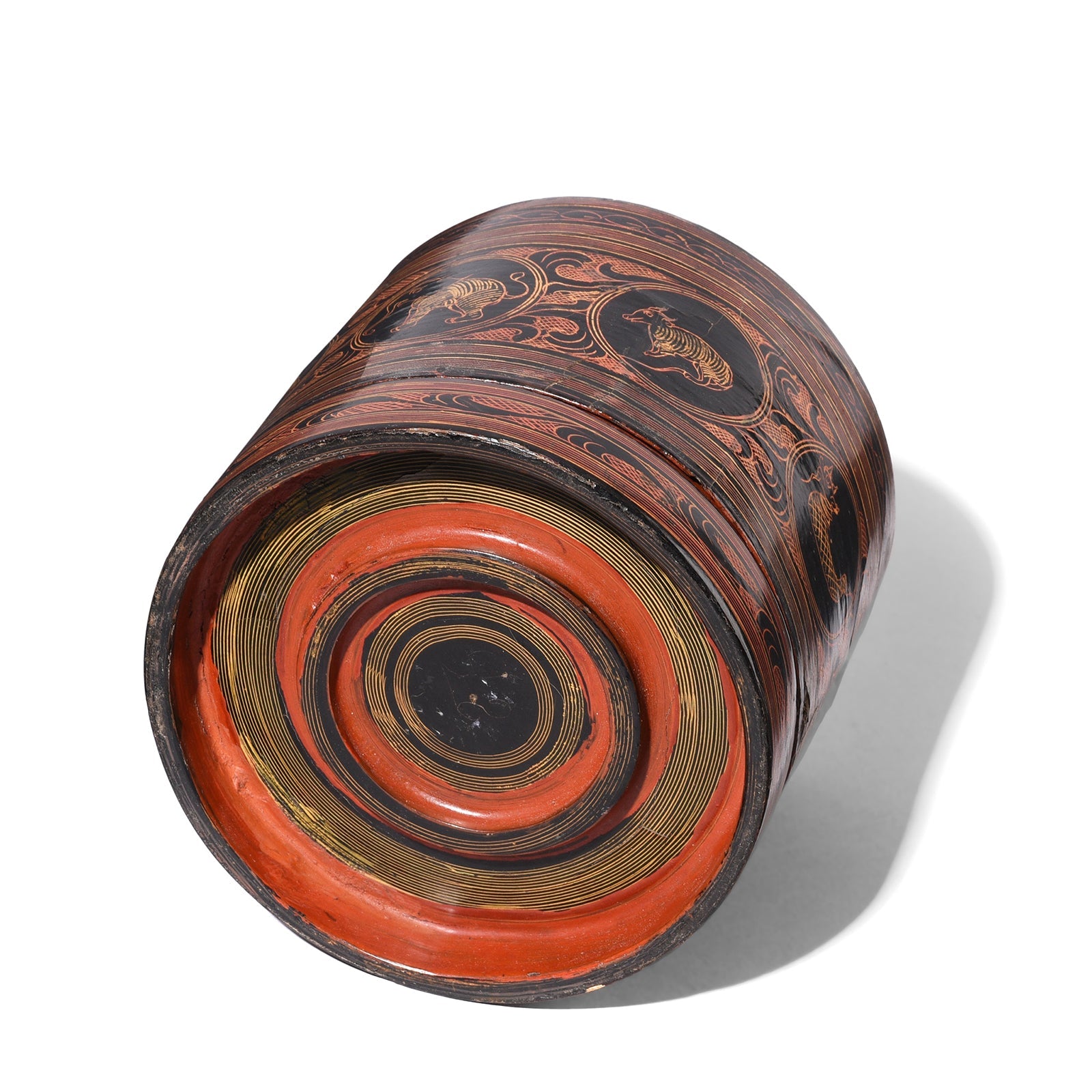 Burmese Black Lacquered Betel Box - Ca 1920