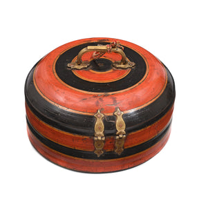 Lacquer Turban Box From Rajasthan - 19thC