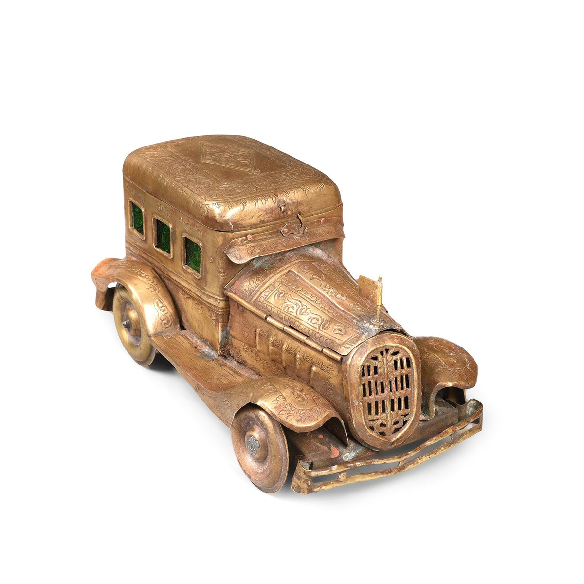 Vintage Brass Chevrolet Paan Box - Ca 1930