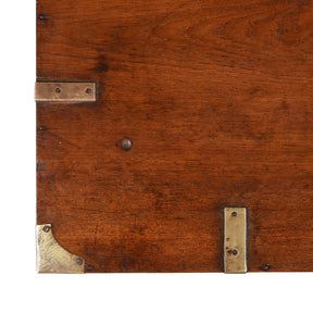 Brass Bound Teak Military Chest From Rajasthan - 19th Century