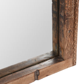 Carved Indian Window Mirror From Shekhawati - 19th Century