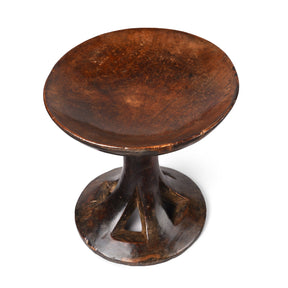 Carved Tribal Food Bowl From Nagaland - 19th Century