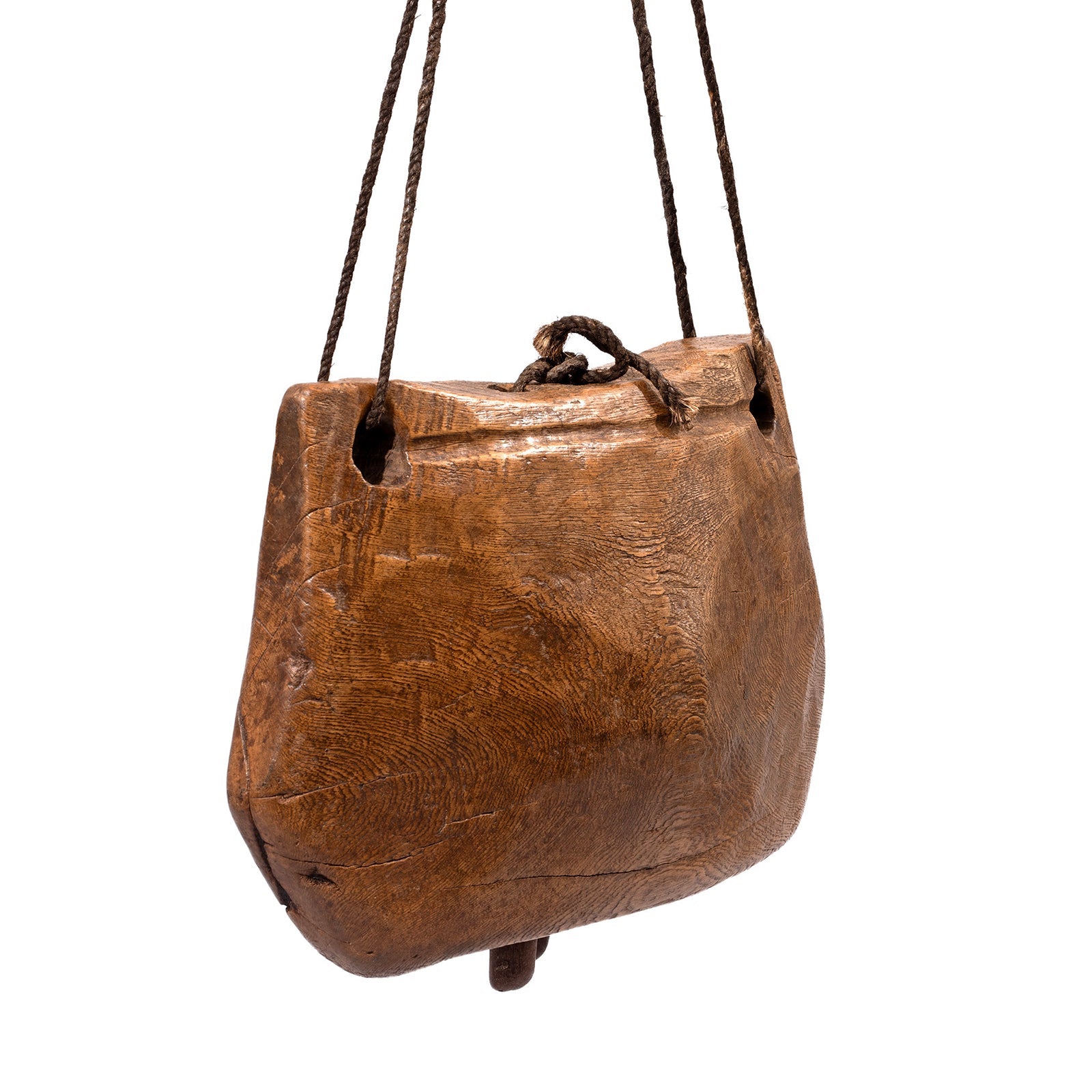 Carved Teak Cow Bell From Rajasthan - Early 20th Century