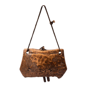 Carved Teak Cow Bell From Rajasthan - Early 20th Century