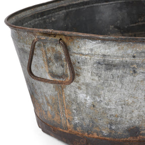 Vintage Galvanised Indian Planter - Ca 1950