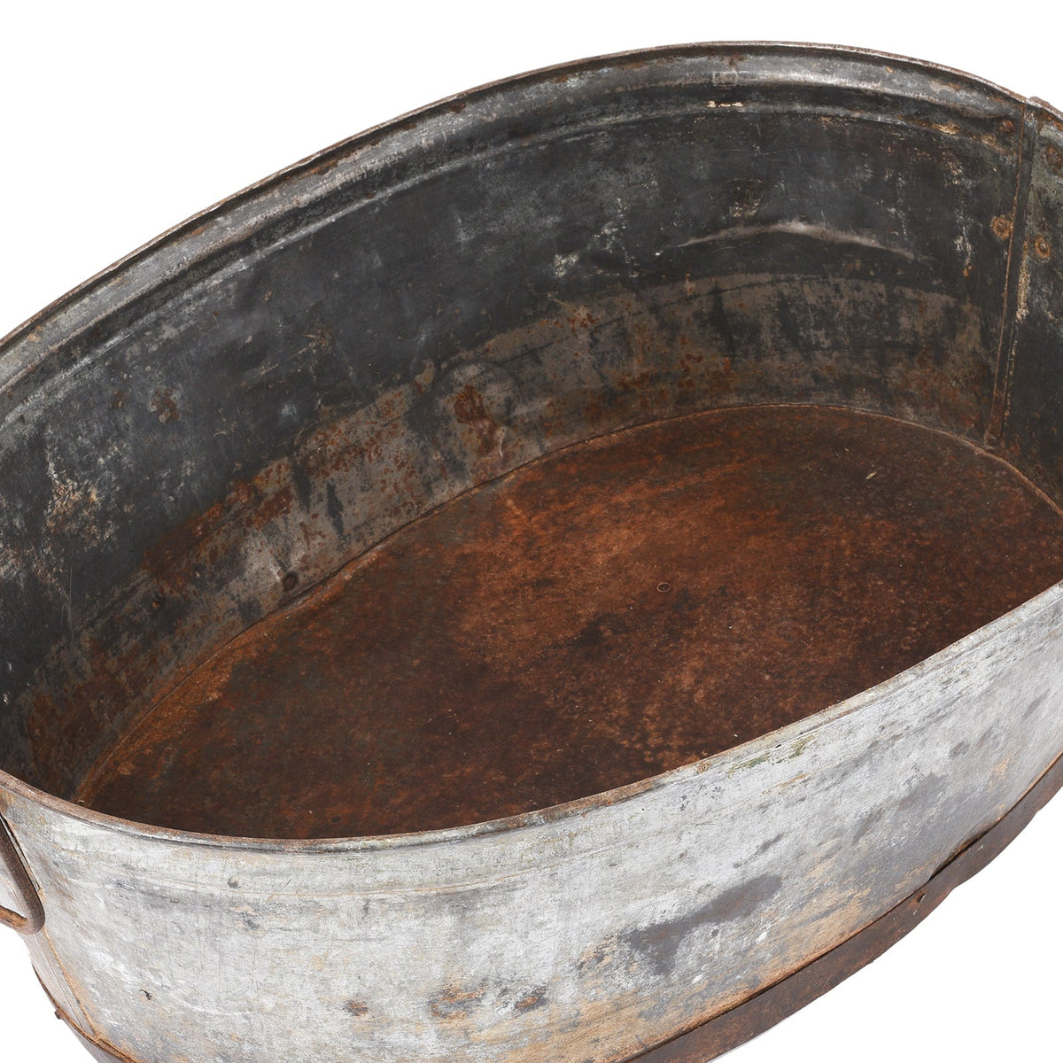 Vintage Galvanised Indian Planter - Ca 1950