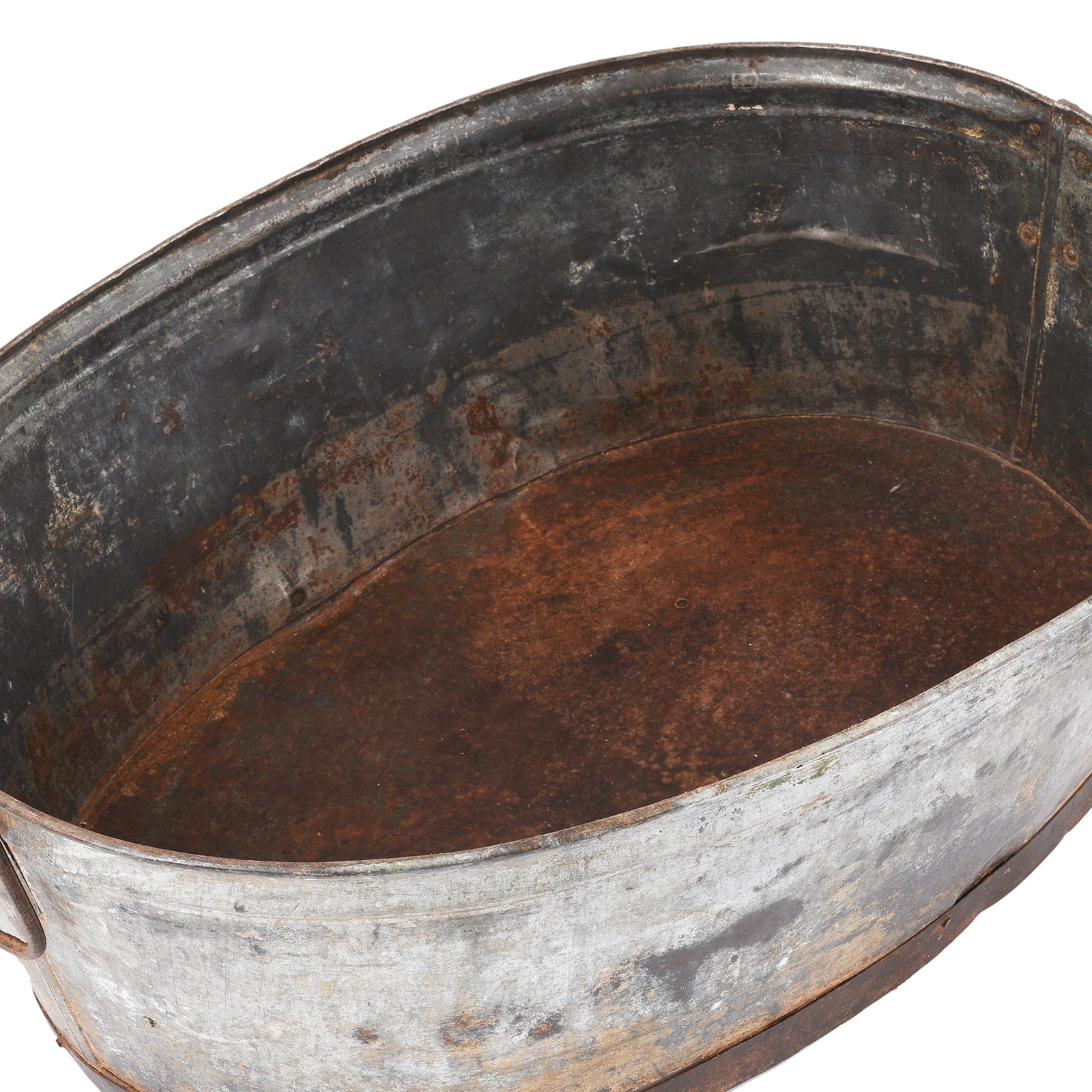 Vintage Galvanised Indian Planter - Ca 1950