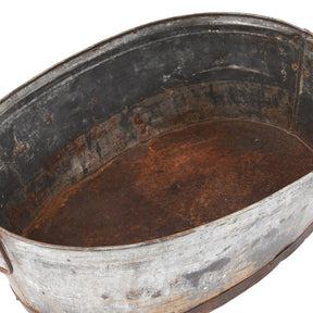 Vintage Galvanised Indian Planter - Ca 1950