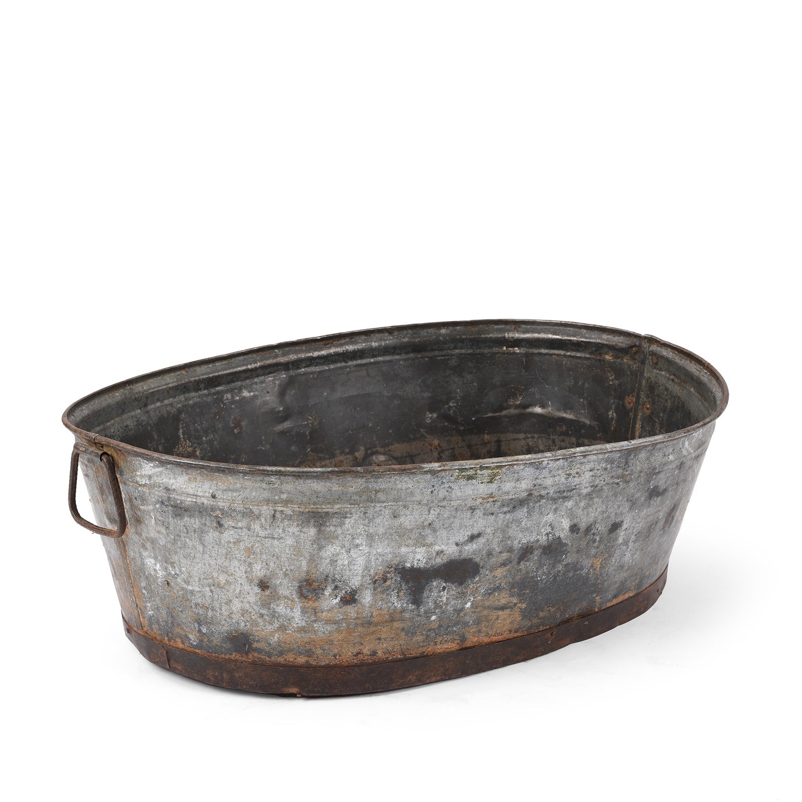 Vintage Galvanised Indian Planter - Ca 1950