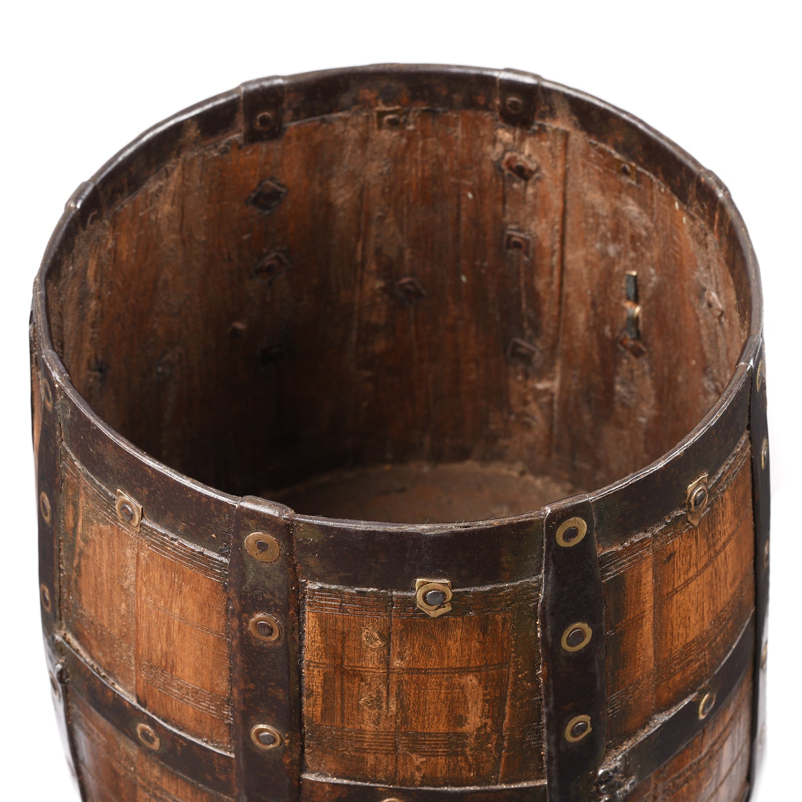 Iron Bound Grain Measure From Rajasthan - 19th Century