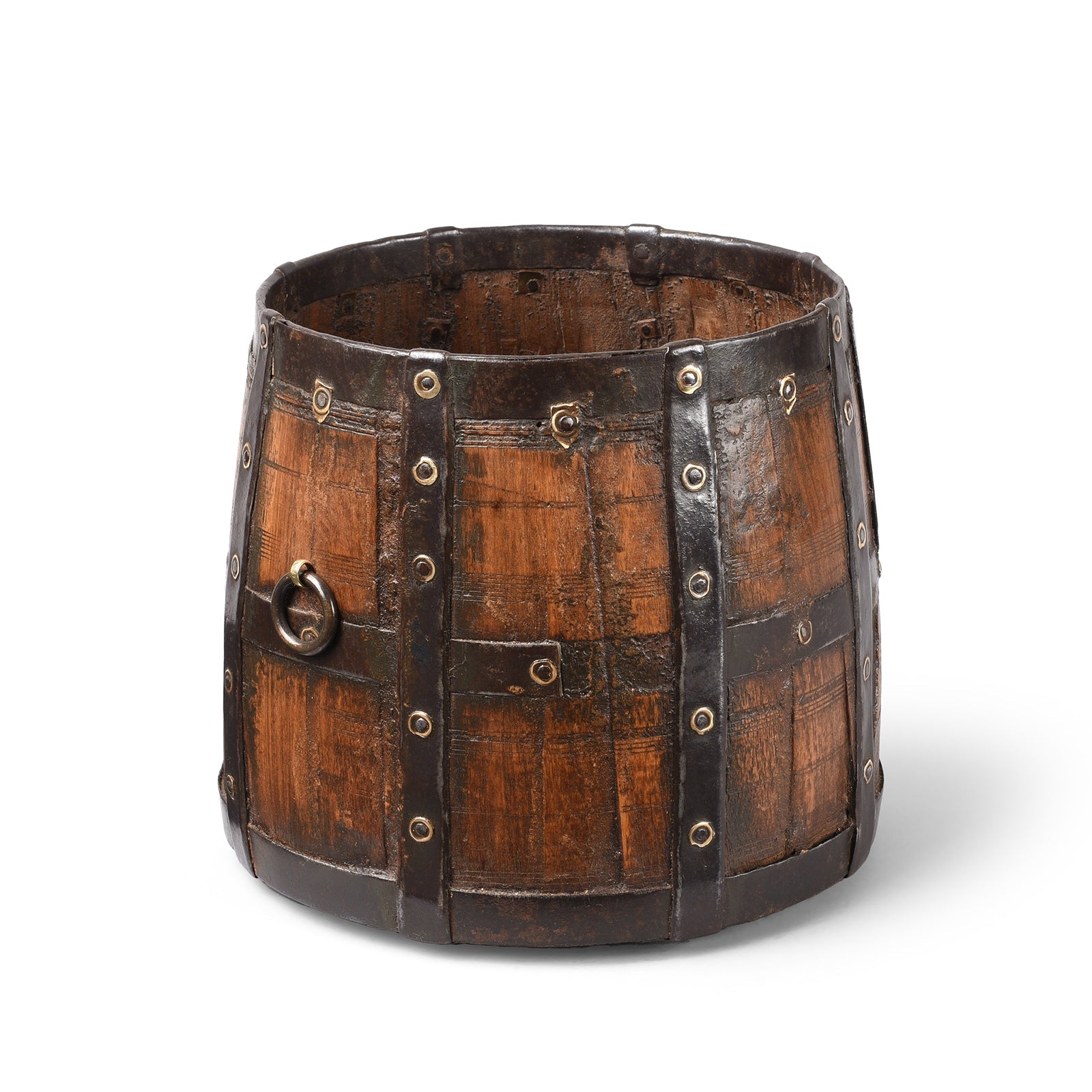 Iron Bound Grain Measure From Rajasthan - 19th Century
