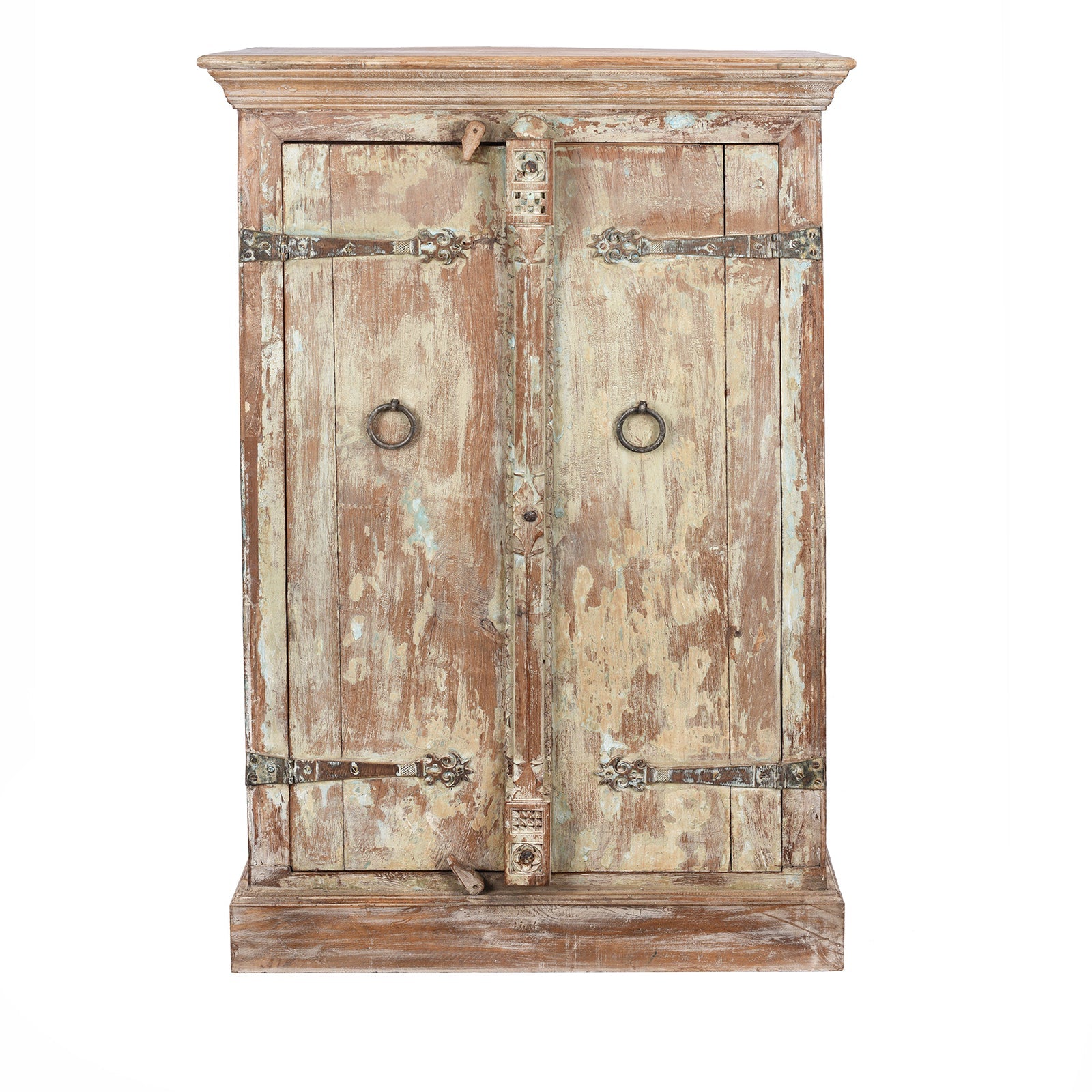 Reclaimed Teak Side Cabinet With Painted Finish