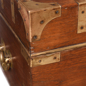 Brass Bound Military Chest Belonging to JR Honeyford -19th Century