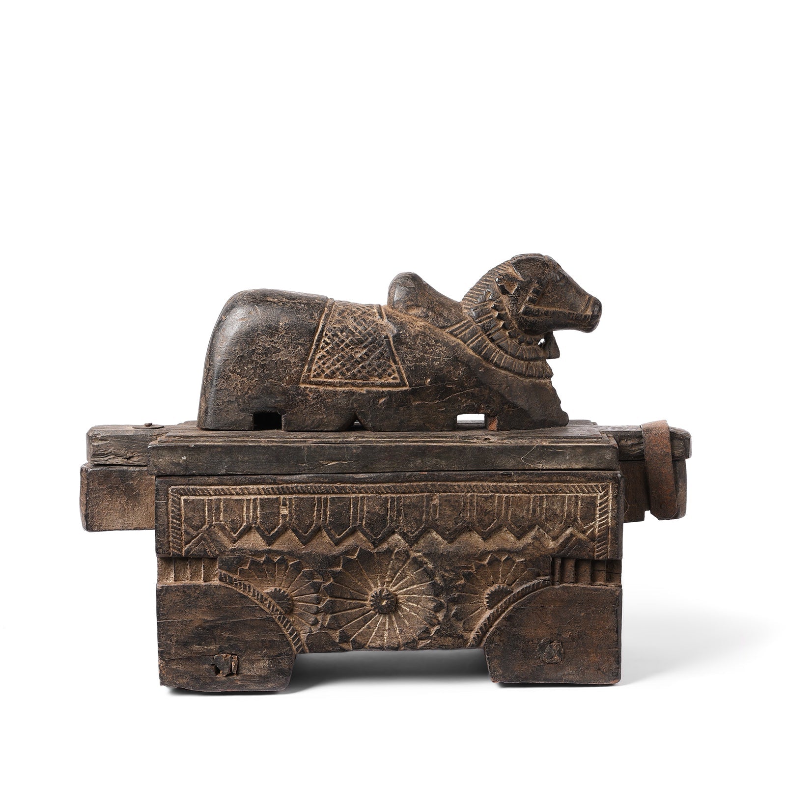 Indian Nandi Bull Tikka Box From South India - 19th Century
