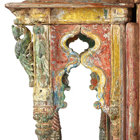 Painted Teak House Shrine From Gujarat - 18th Century