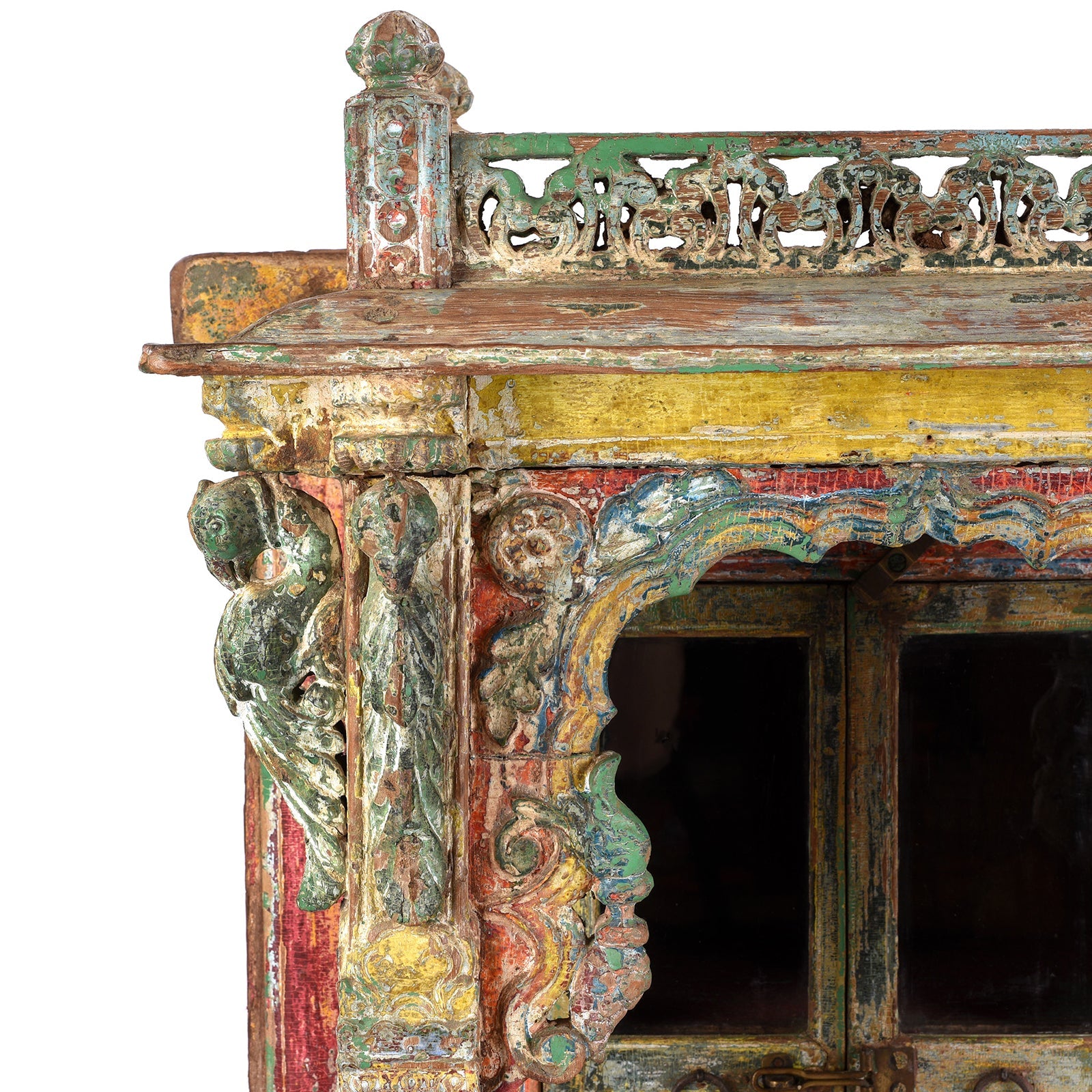 Painted Teak House Shrine From Gujarat - 18th Century