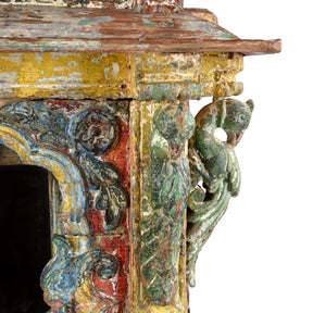 Painted Teak House Shrine From Gujarat - 18th Century