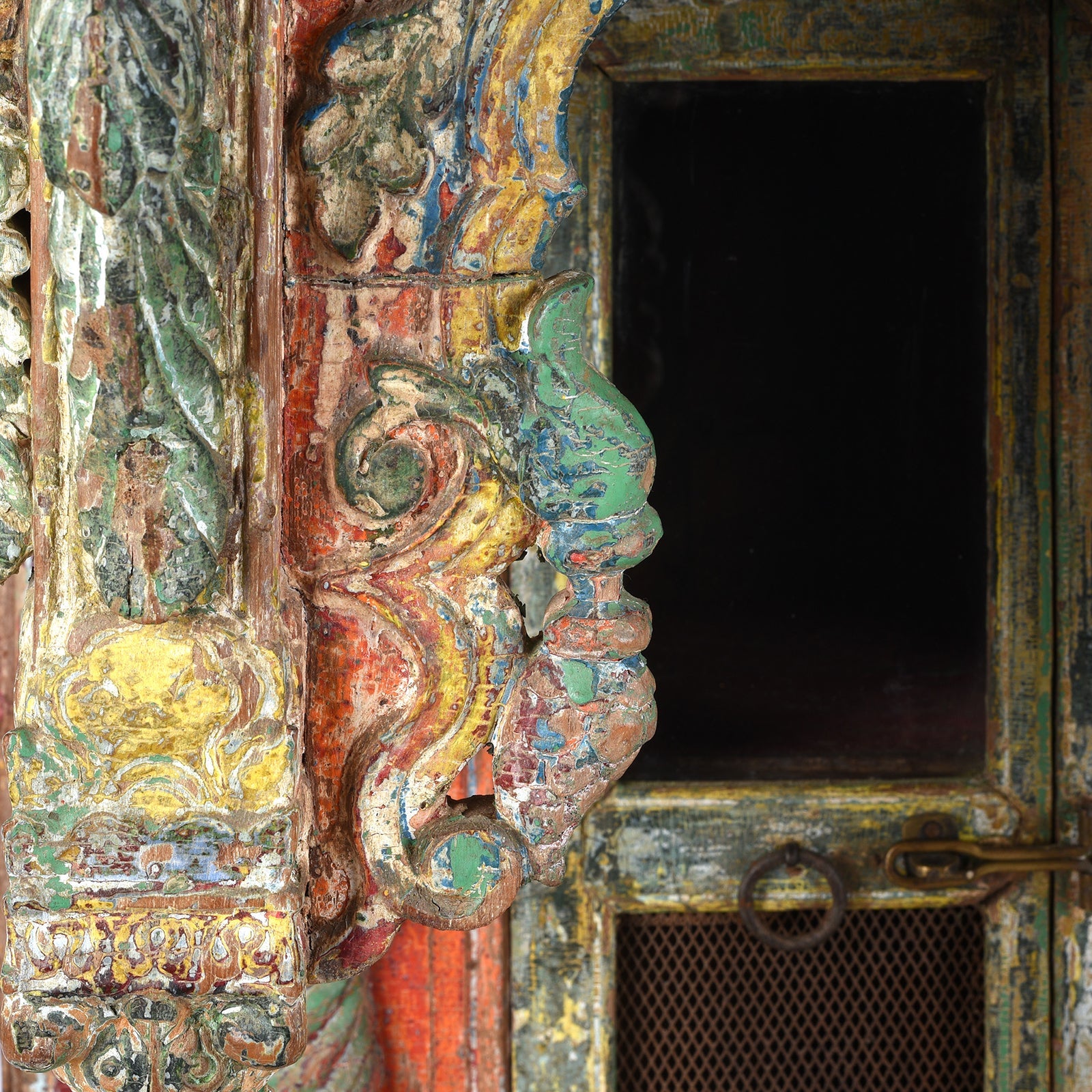 Painted Teak House Shrine From Gujarat - 18th Century