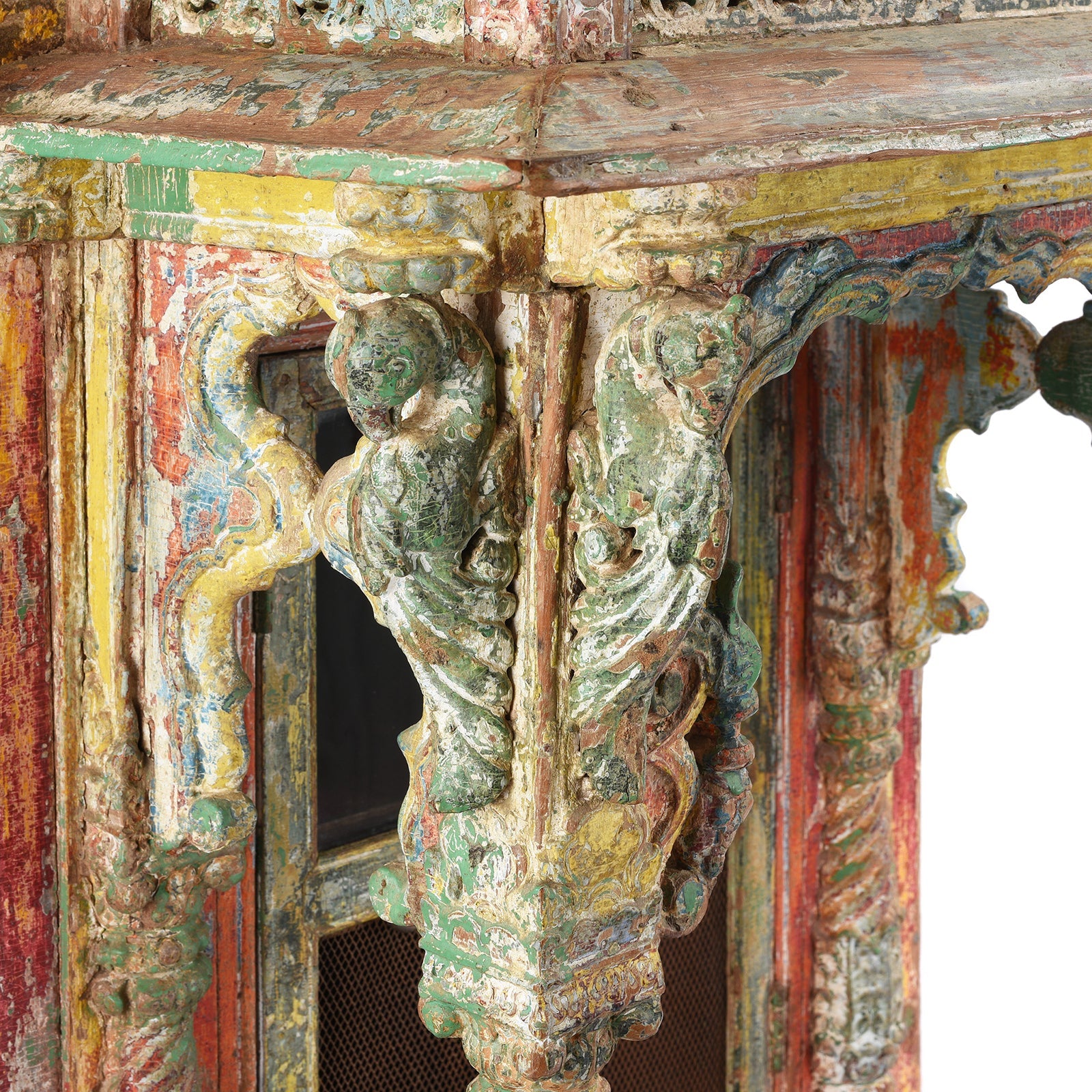 Painted Teak House Shrine From Gujarat - 18th Century