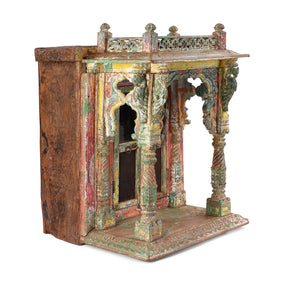 Painted Teak House Shrine From Gujarat - 18th Century