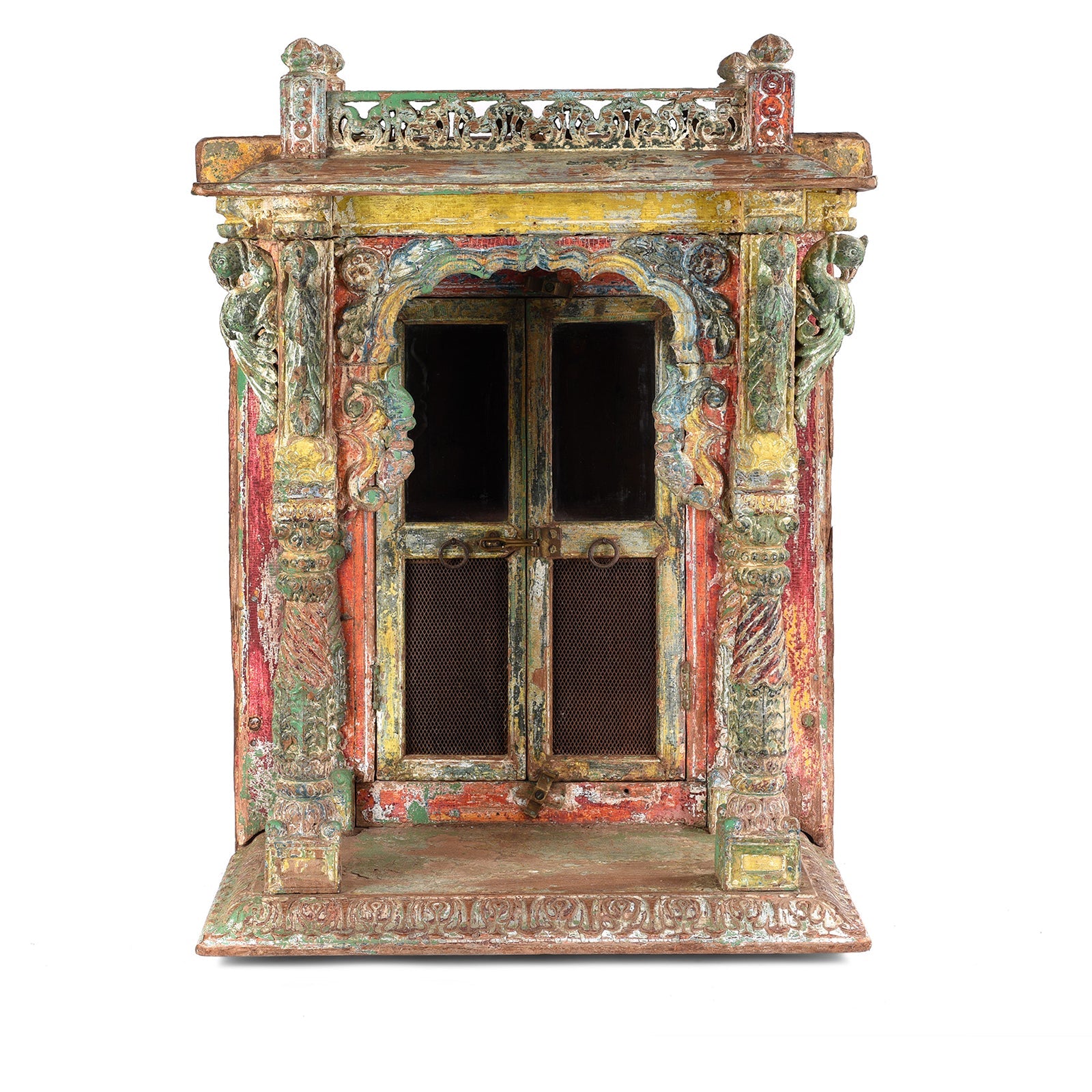 Painted Teak House Shrine From Gujarat - 18th Century