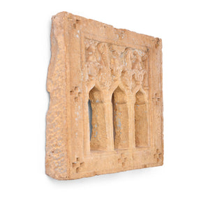 3 Way Stone Lamp Niche From Jaisalmer - 19th Century