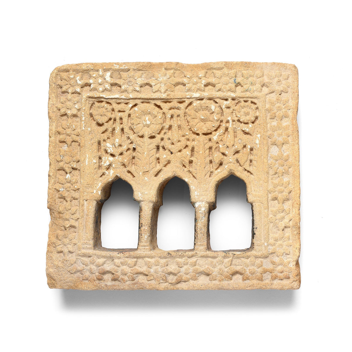 3 Way Stone Lamp Niche From Jaisalmer - 19th Century