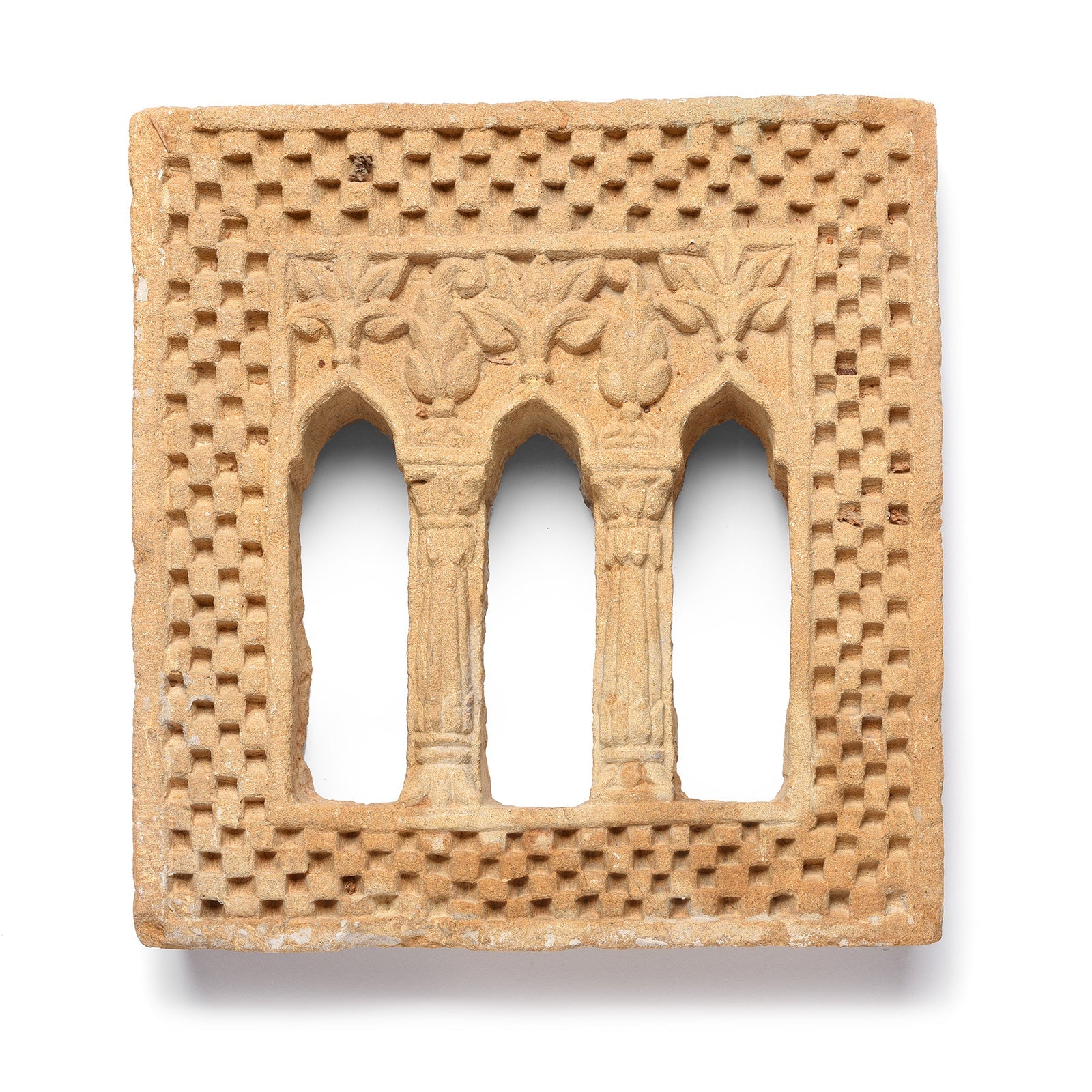 3 Way Stone Lamp Niche From Jaisalmer - 19th Century