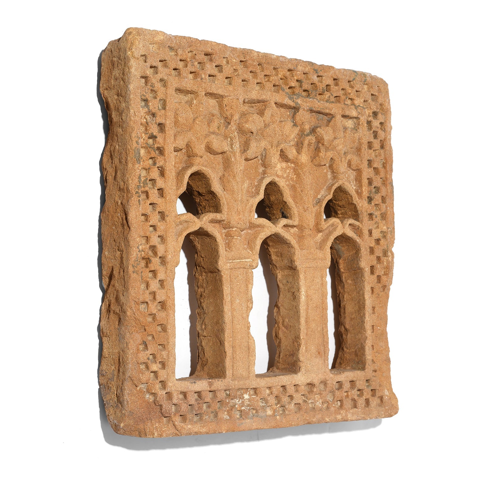3 Way Stone Lamp Niche From Jaisalmer - 19th Century
