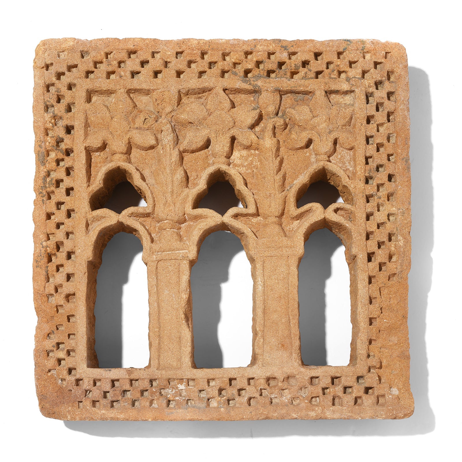 3 Way Stone Lamp Niche From Jaisalmer - 19th Century