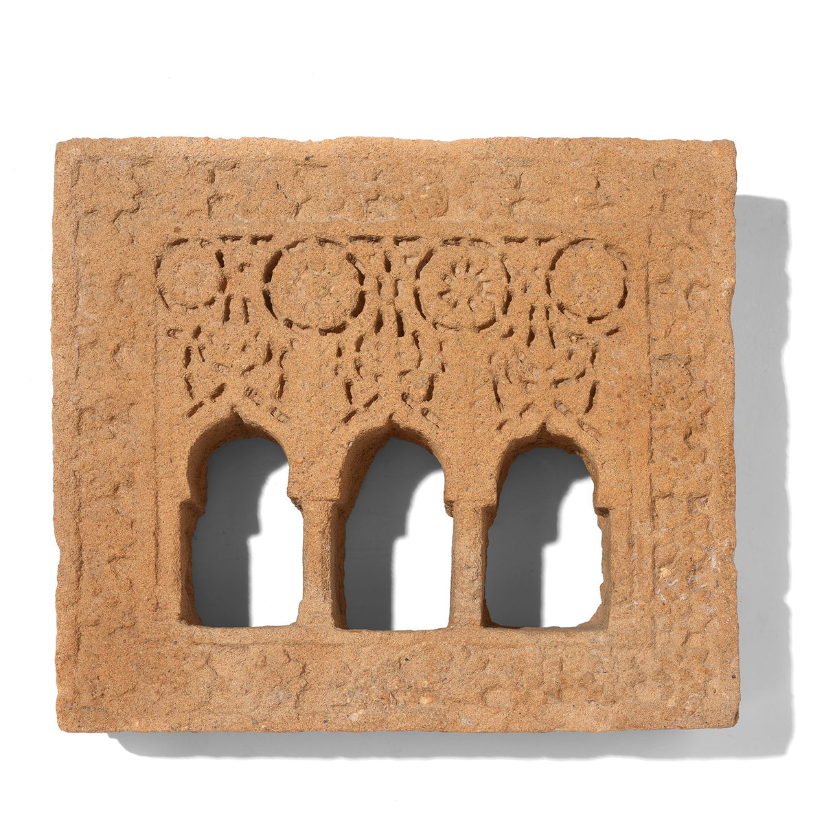 3 Way Stone Lamp Niche From Jaisalmer - 19th Century