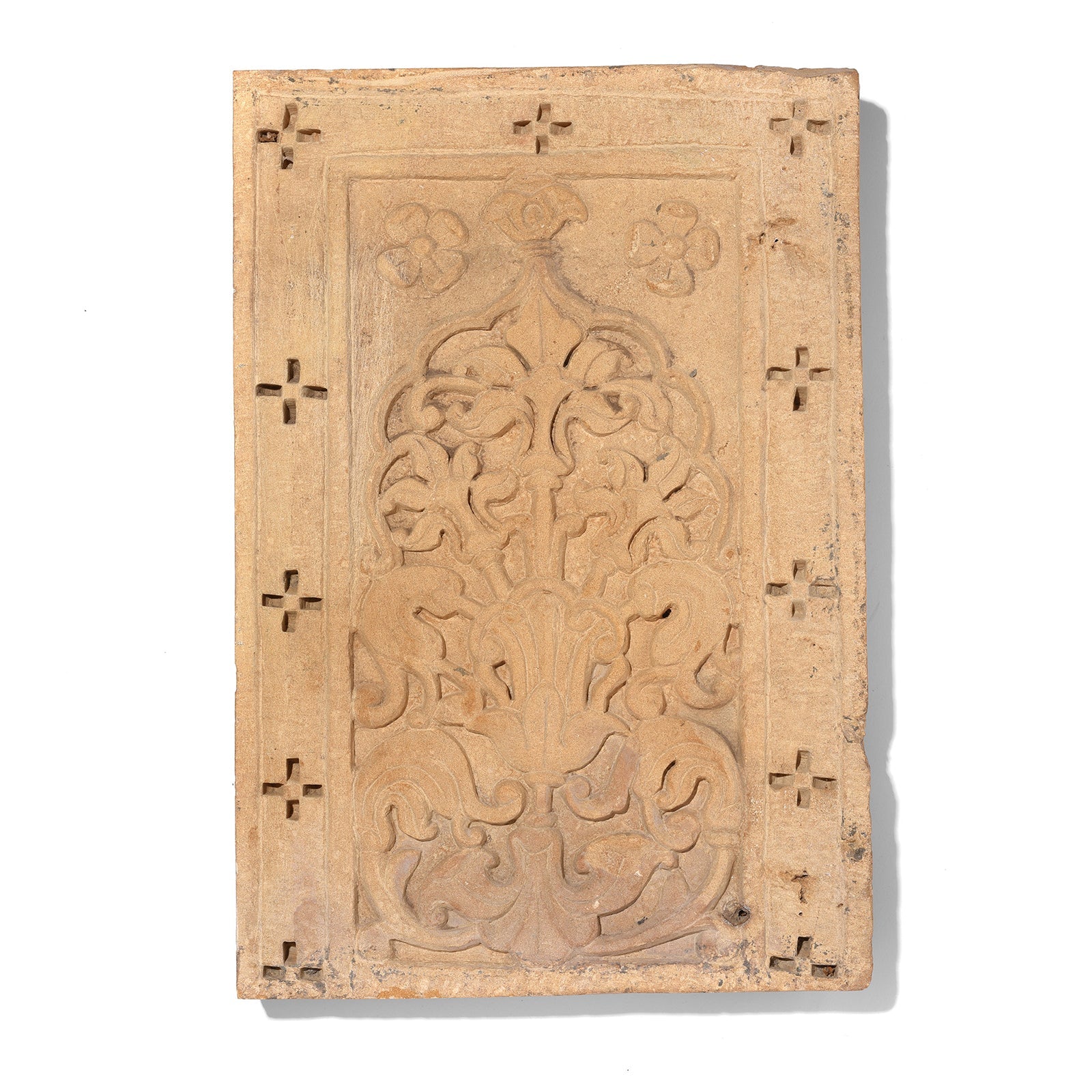 Carved Mughal Stone Panel From Jaisalmer - 19th Century