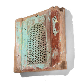 Painted Stone Jali Panel From Rajasthan - 19th Century