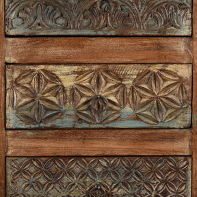 Painted Chest Of 10 Drawers Made From Reclaimed Teak