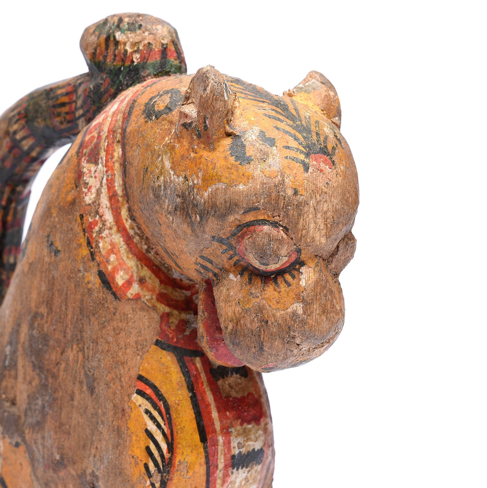 Old Painted Leopard Figurine From Orissa