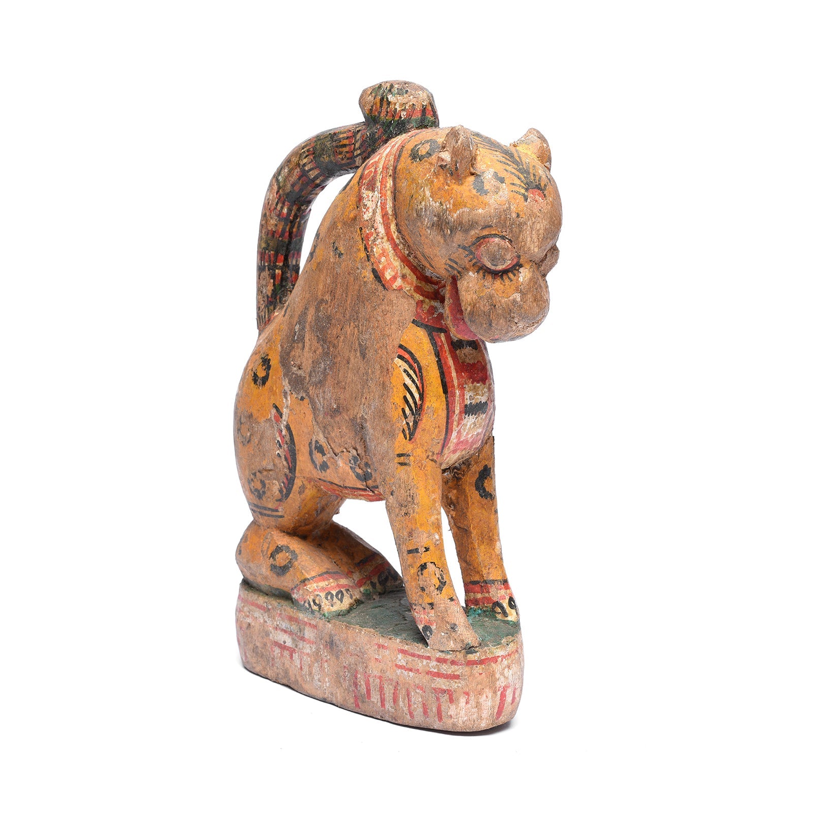 Old Painted Leopard Figurine From Orissa