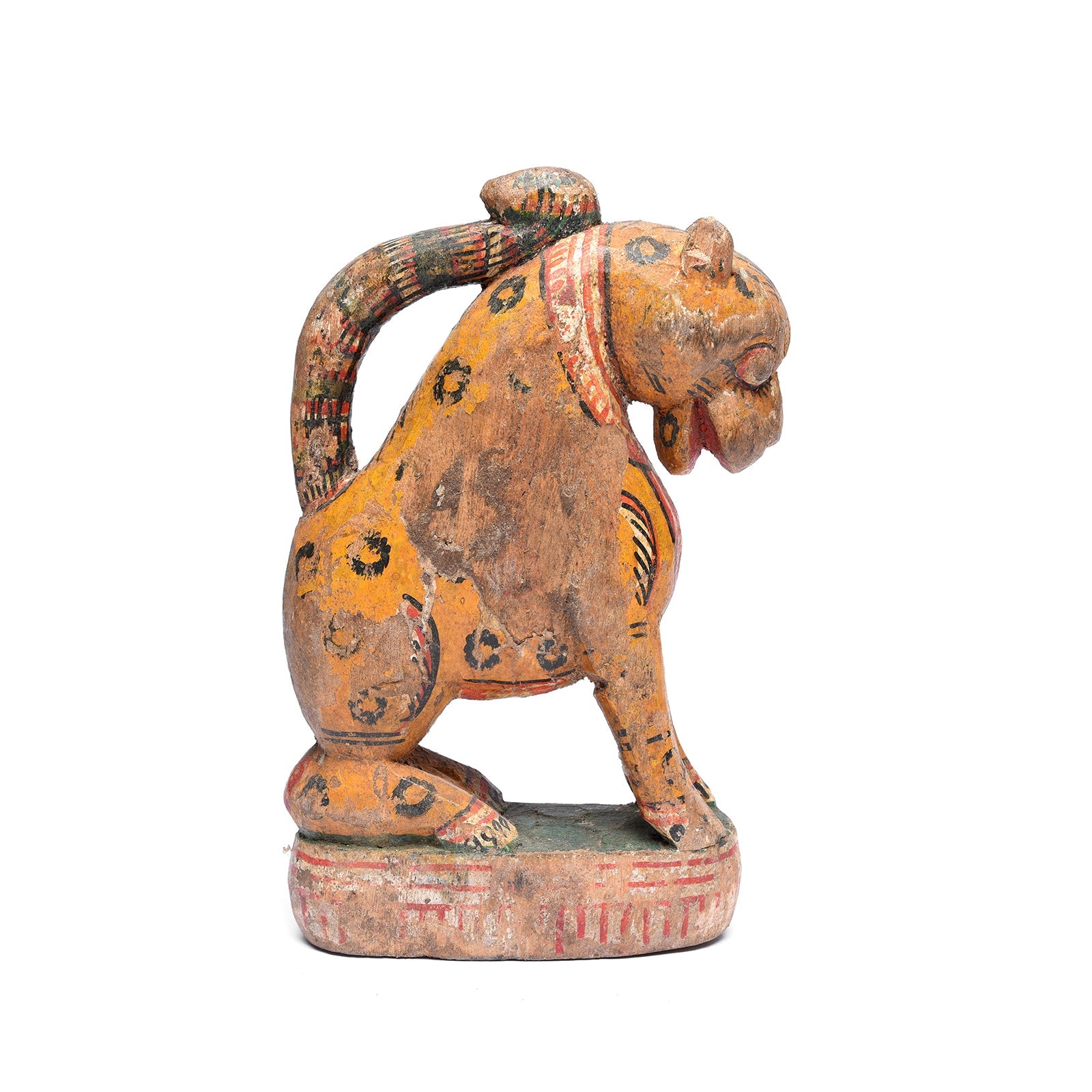 Old Painted Leopard Figurine From Orissa
