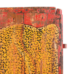 Vintage Painted Indian Leopard Panel