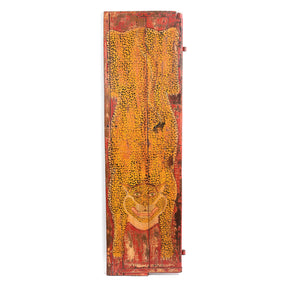 Vintage Painted Indian Leopard Panel