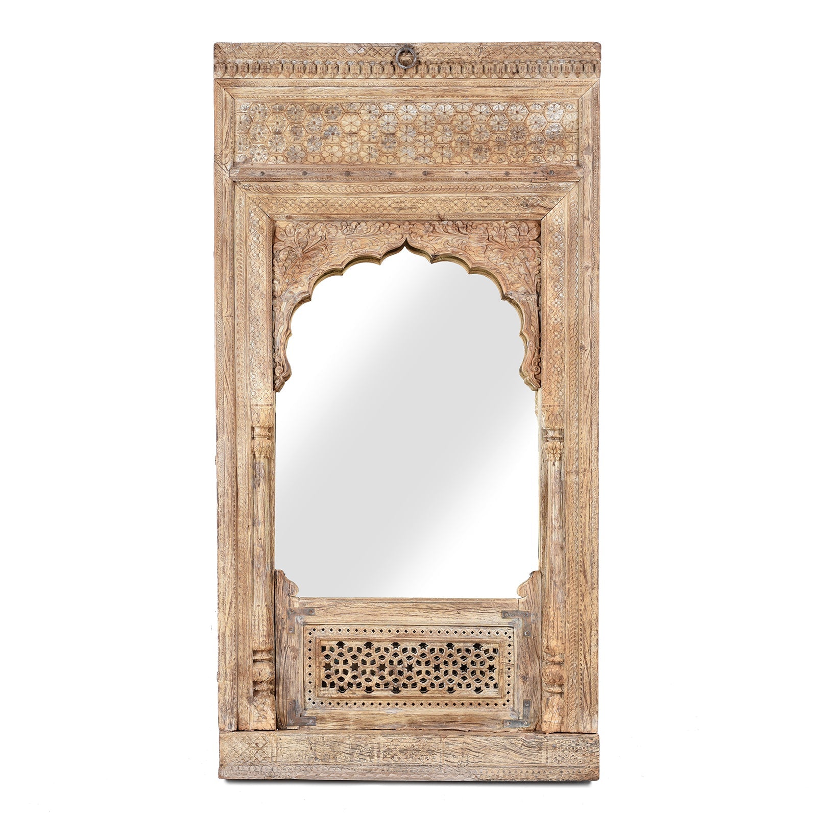 Indian Mirror Made From An Old Rosewood Window - 18thC