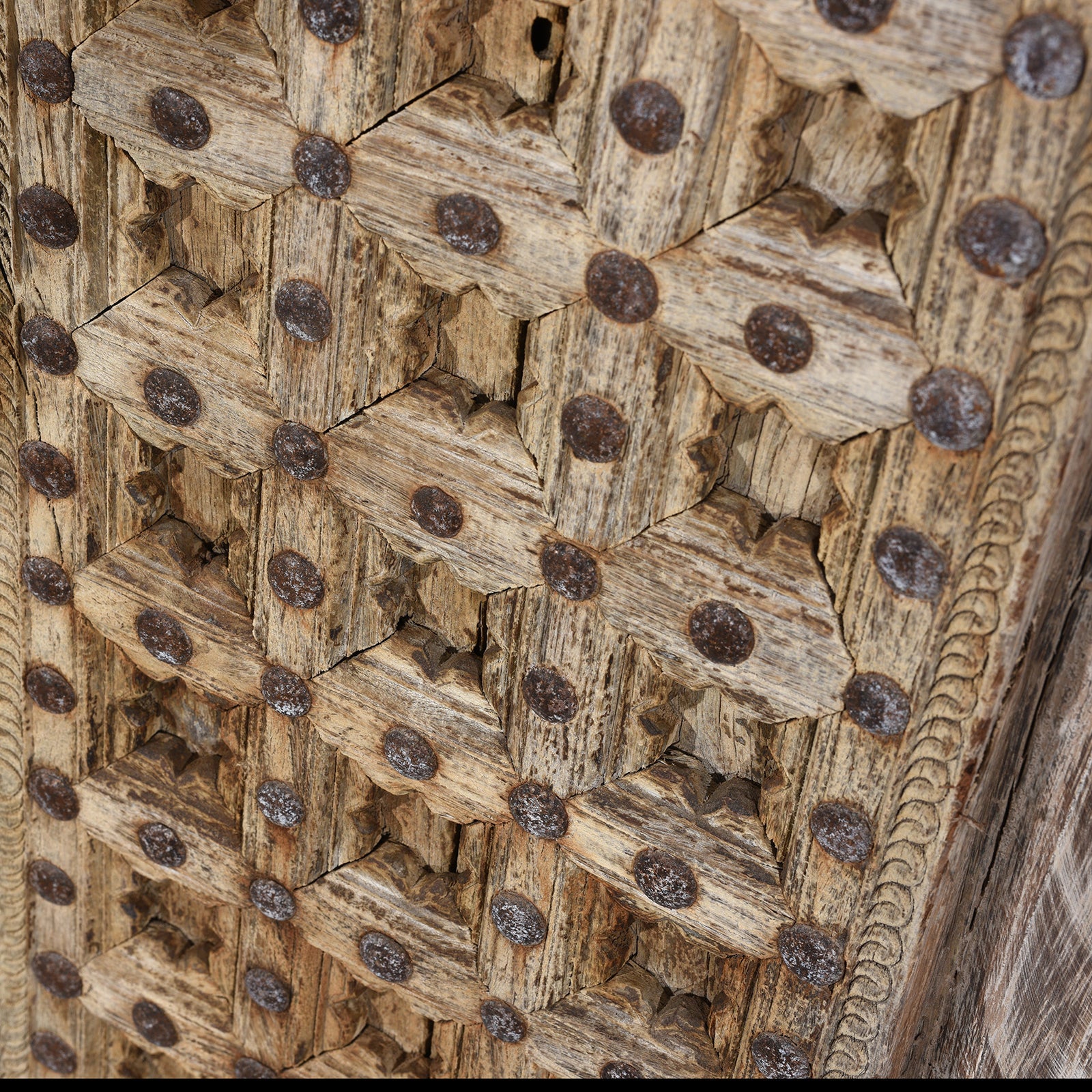 Carved Sun Bleached Window Shutters From Punjab - 18th Century