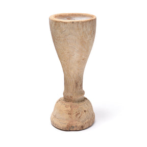 Teak Candlestick Made From An Old Takhat Leg