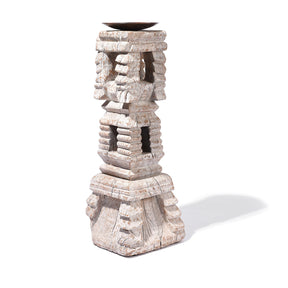 Carved Teak Indian Candlestick - 19th Century