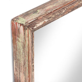 Rustic Painted Indian Mirror - 19thC (60 x 78 cm)